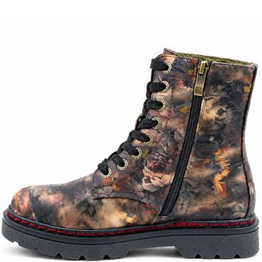 HEAVENLY FEET WOMENS ZIP LACE ANKLE BOOT - BRONZE PEONY